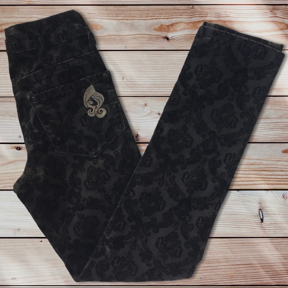 JUSTICE | EVER AFTER HIGH Blk Velvet Brocade Pants